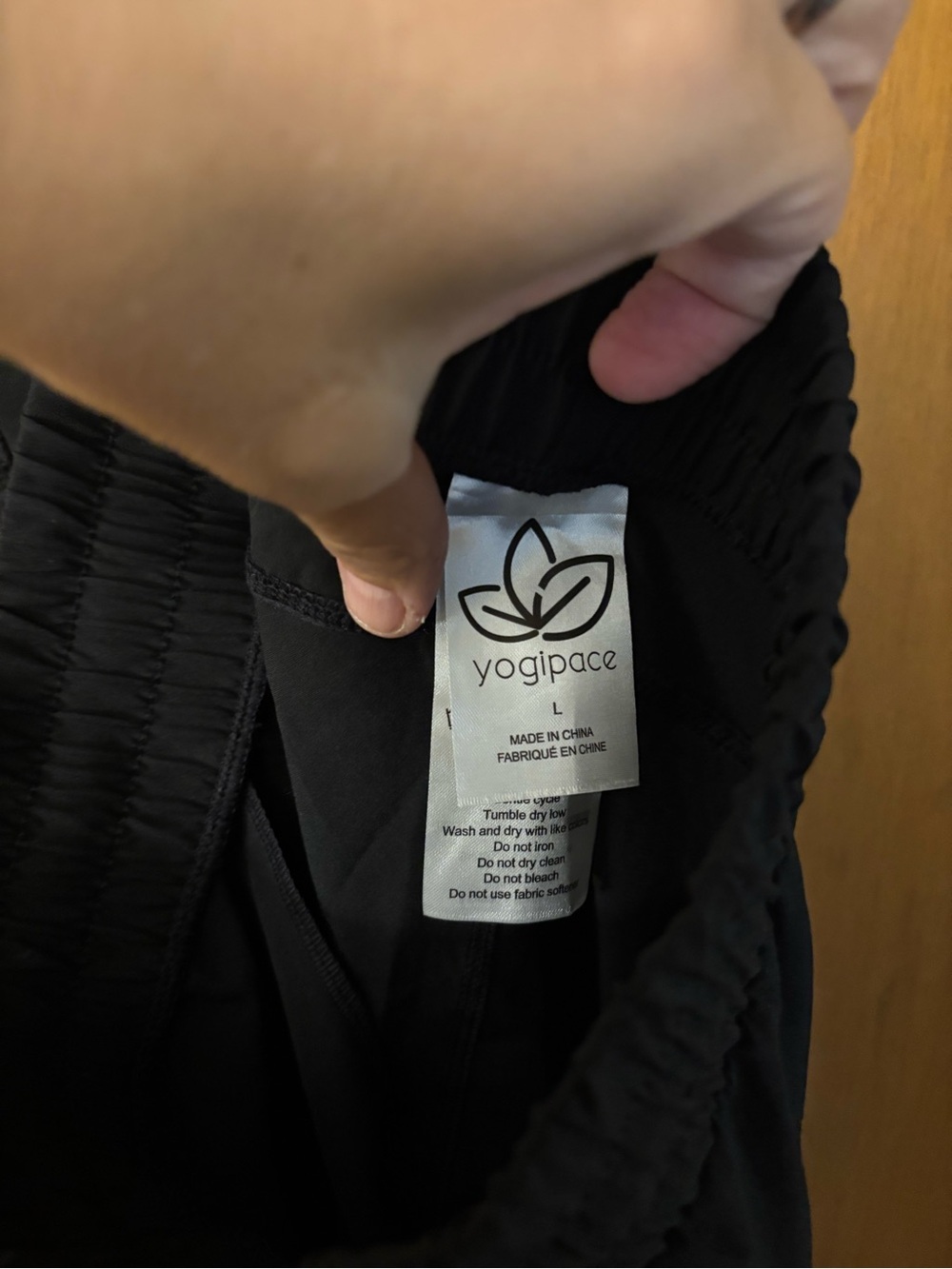 Women’s Black Drawstring Ruched Track Pants - Picture 4 of 4